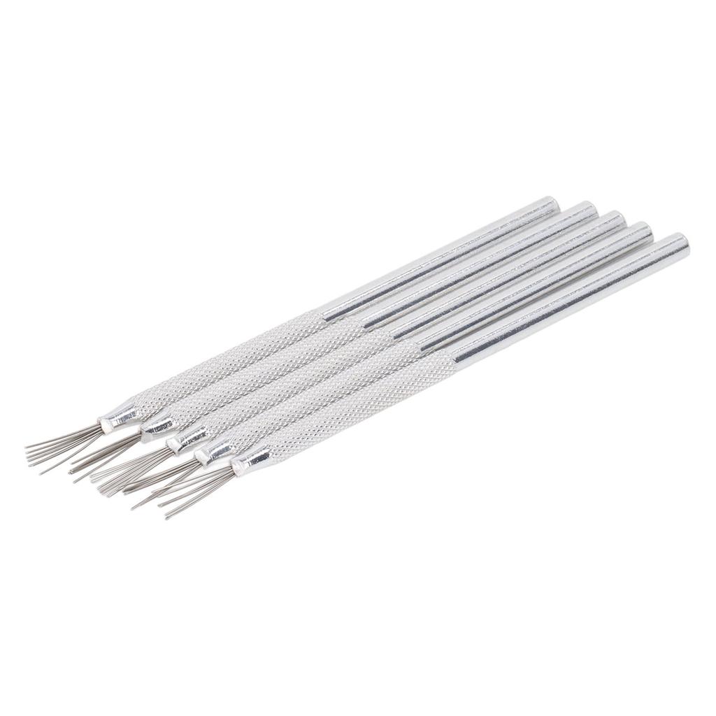 5 PCS Clay Needle Tools Silver White Aluminum Handle Clay Pottery Sculpting Texturing Modeling Tools