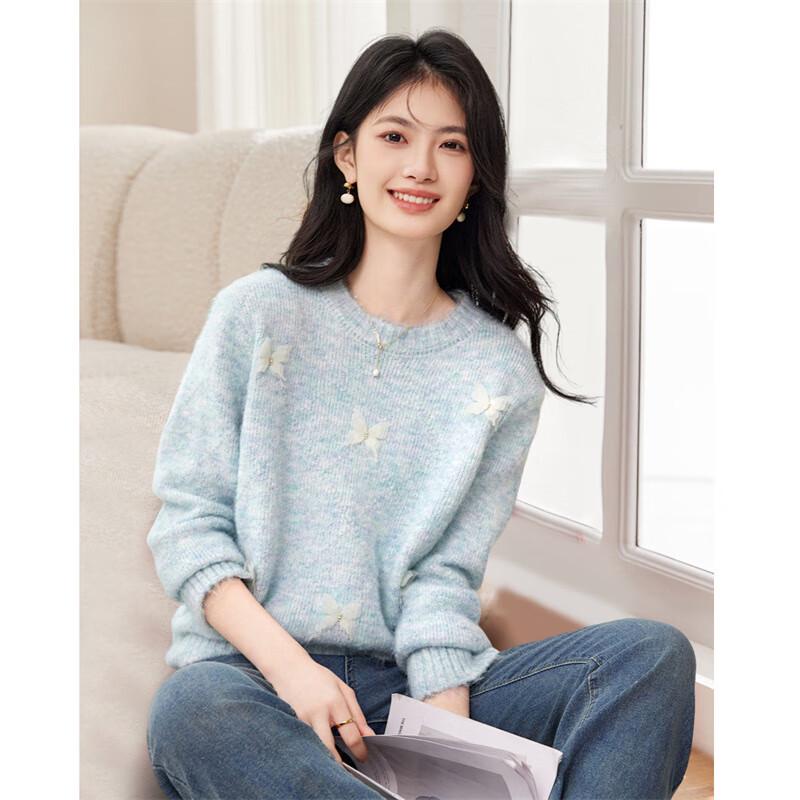 

Women s Fairy Style 3D Butterfly Knit Sweater L