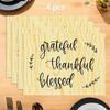 Linen Heat-Resistant Non-Slip Easy-Clean Water-Absorbent Letter Placemat