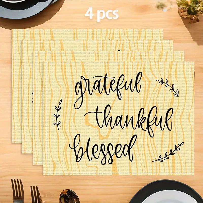 Linen Heat-Resistant Non-Slip Easy-Clean Water-Absorbent Letter Placemat