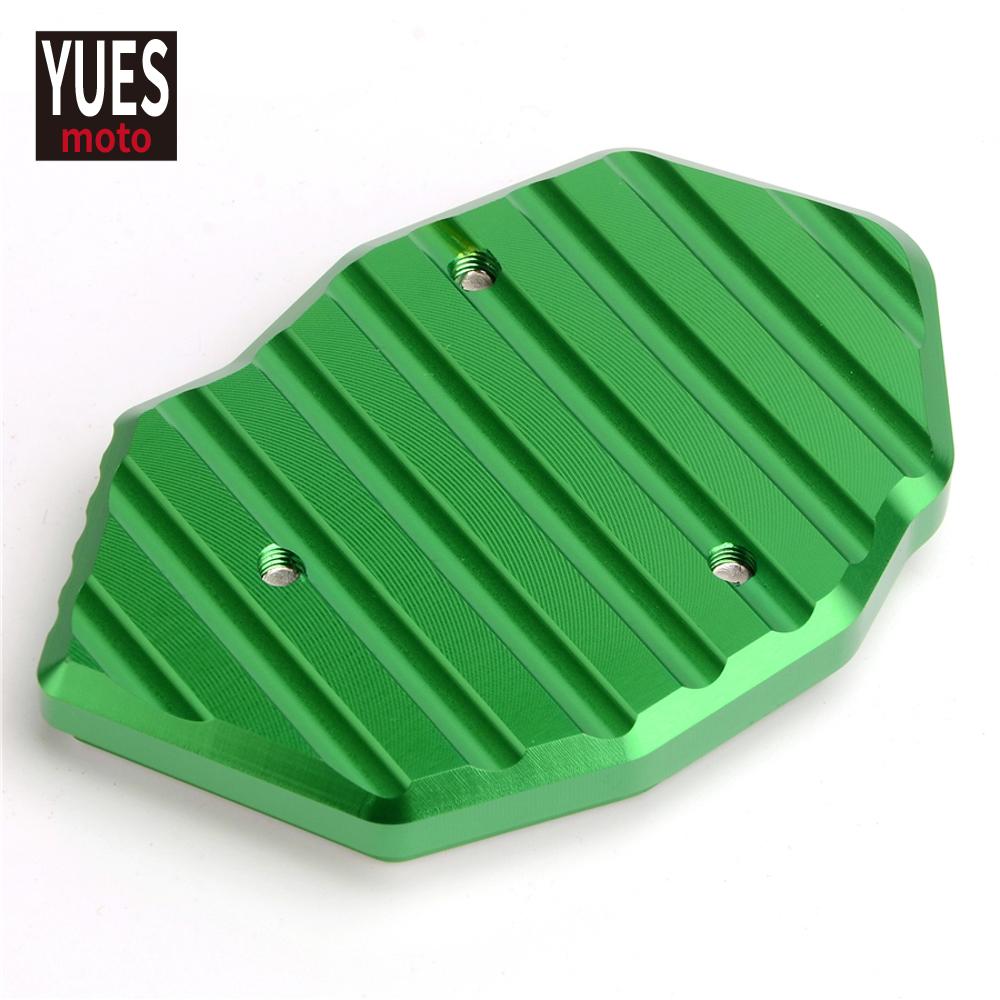 Motorcycle Accessories CNC Side Stand Plate Enlarger Kickstand Extension New Arrival For Kawasaki Z900 Z900RS 2017- Green