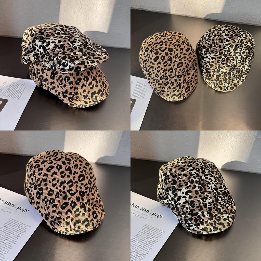Retro Leopard Edgy Print Duckbill Cap Ventilation Summer Autumn Travel Hats