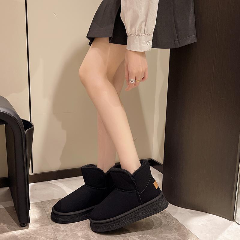 Fashion Women's Snow Boots New Warm Plush 2024 Hot Sale Wear Resistant Thick-soled Winter Fashion Solid Color Casual Comfortable Boots