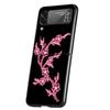 Phone Case for Samsung Galaxy Z Flip 3 4 5 Folding Mobile Shell Hard PC Fundas Capa Protect Cover Flamingo Neon Flower Wave Art