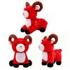 Plush Lamb Doll New Year Sheep Doll, of The Mascot Toy, Auspicious Cloud Soft Toy Embroidery, Red Cute Stuffed Animal for Chinese Gift Home