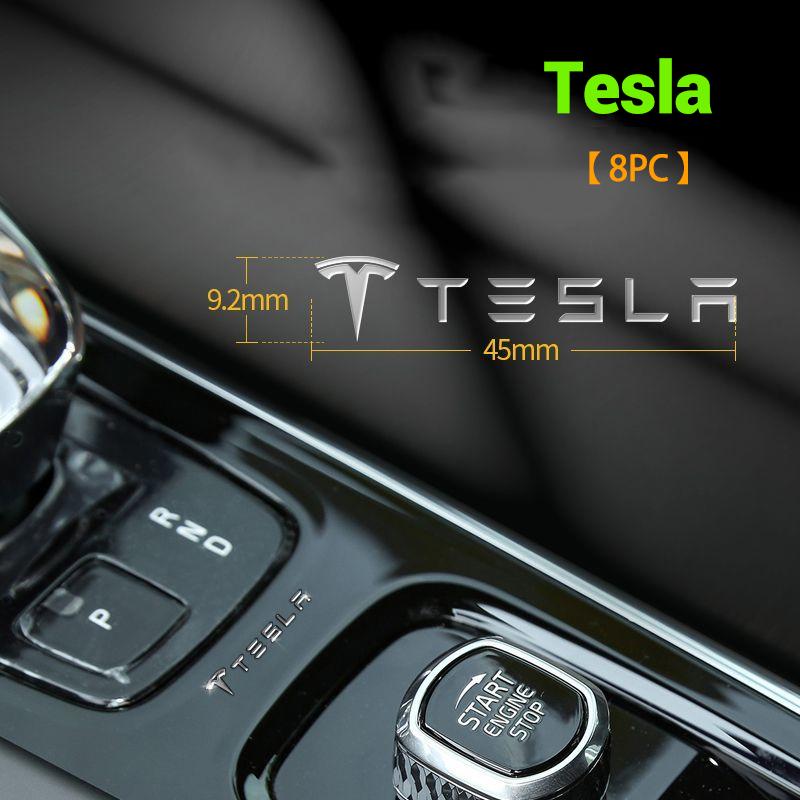 8/16 Stück Auto Metall Kreativ Wasserdicht Schmutzabweisend Aufkleber Zubehör Für Tesla Model 3 Model S Model X Model Y Roadster SpaceX