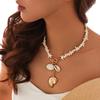 Ingemark Boho White Starfish Chain Necklace for Women Fashion Statement Elegant Conch Snail Pendant Choker Aesthetic Y2K Zircon