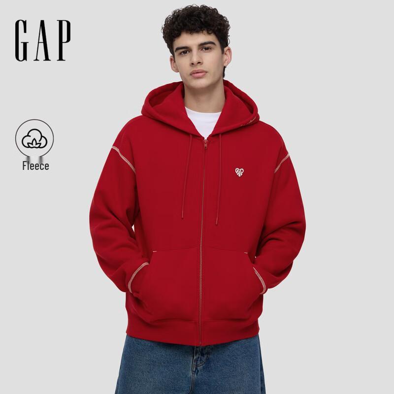 

GAP Unisex Logo Heart Fleece Hooded Sweatshirt L