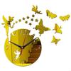 62KD DIY Mirror Acrylic Wall Clock Sticker Fairy Stars for Butterfly Living Room D