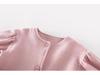 2025 New Autumn Baby Floral Applique Rabbit Jacket & Solid Color Onesie Set - Newborn Outing Clothes