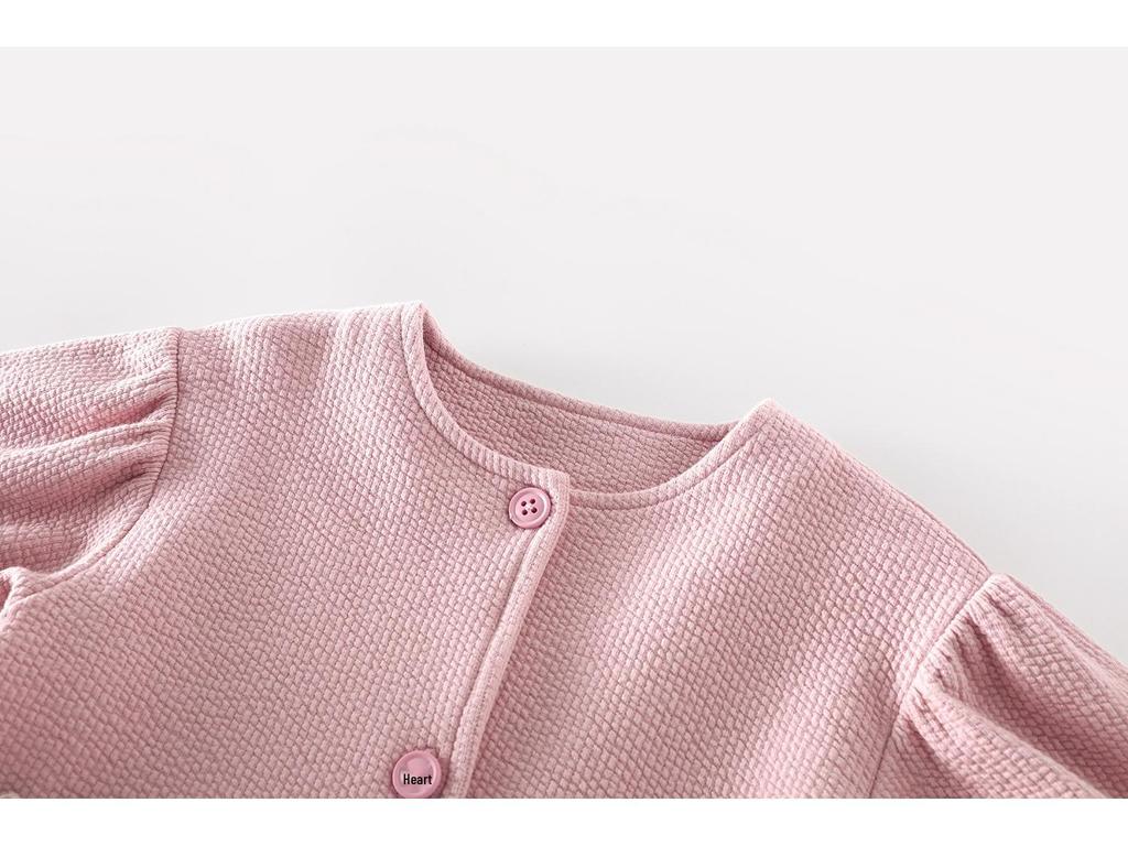 2025 New Autumn Baby Floral Applique Rabbit Jacket & Solid Color Onesie Set - Newborn Outing Clothes