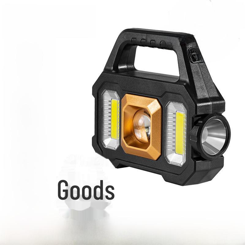 COB LED Work Light: Portable USB-Rechargeable Flashlight with Red Warning Light & Magnetic Base for Maintenance