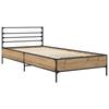 Bed Frame Rustic Oak Design 80 x 200 cm Engineered Wood
