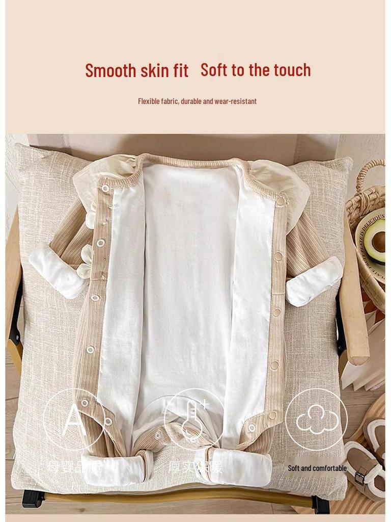 Camellia Spring Newborn Girl Coverall Long Sleeve Bodysuit