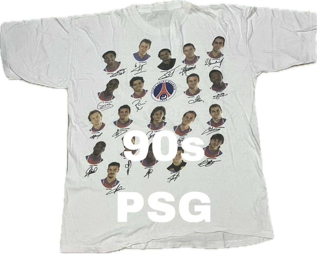 

[USED] 90s PSG Signed T-Shirt, French Soccer, Euro Vintage