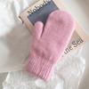 Women Winter Warm Cashmere Gloves Elastic Full Finger Mittens Soft Rabbit Fur Warm Plush Gloves Girls Knitted Riding Gloves