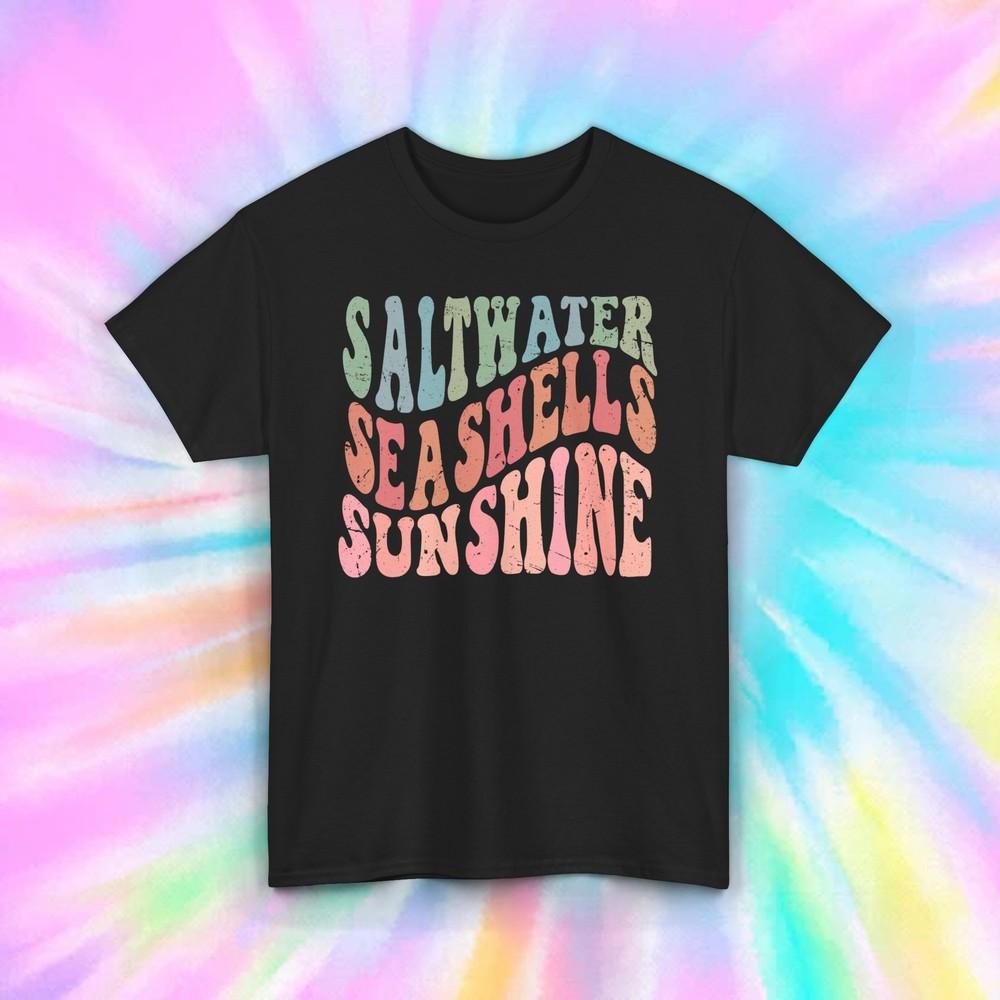 

Beach Lover T-Shirt | Saltwater and Sunshine Graphic | S-5XL XL