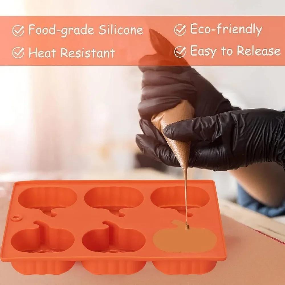 Halloween Moulds Silicone Pumpkin Shape Cake Mold Non-stick Dessert Chocolate Mold DIY Handmade Baking Pudding Fondant Tools
