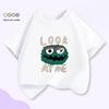 Cartoon One-Eyed Monster T-Shirt - Summer Casual Cotton Top, Round Neck, Short Sleeve for Kids