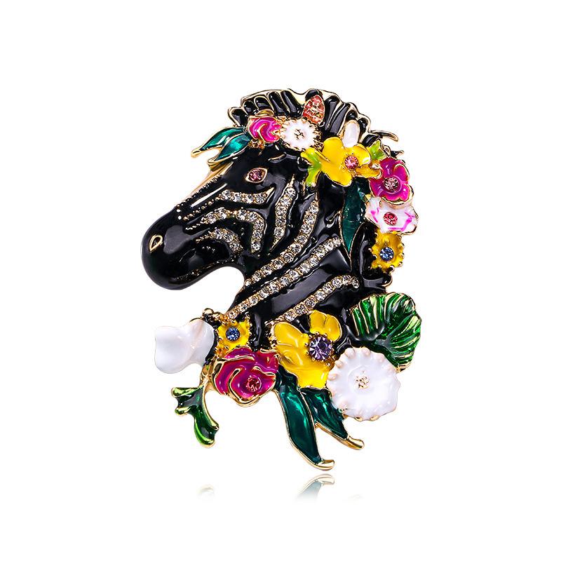 

Дизайн середины Женщины Мужчины Винтажные Цветок Лошадь Эмалевые Значки Булавки Мода Классика Ретро Животное Капающее Масло Броши Аксессуары