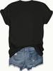 Fashion Easy Casual Letter Round Neck Black T-Shirt Women's Funny Short Sleeve Tees Tops Vintage Style Tshirt Clothes 2000s