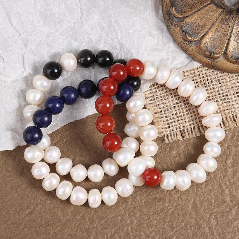 Old Clam Thread Bracelet Agate Natural Pearl Bracelet White Simple Atmosphere