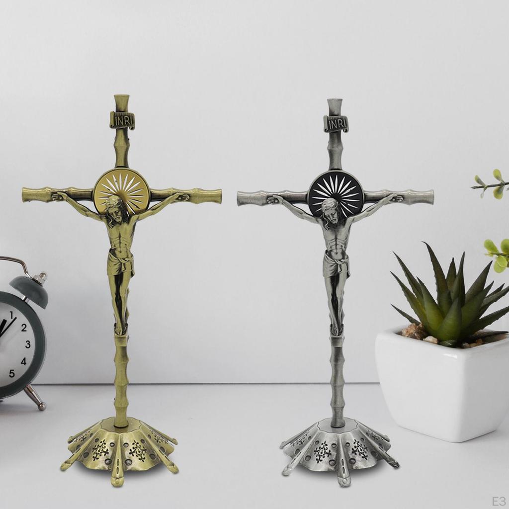 Cross Crucifix Wall Statue Figurine Tabletop Prayer Standing with
