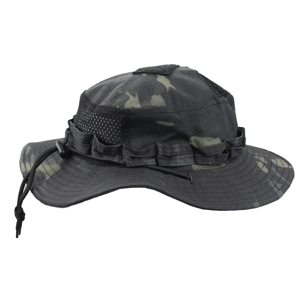 2025Camouflage Enthusiasts Square Pocket Camo Bonnie Cap US Bucket Benny Hats Multicam Fishing Outdoor Hiking Tactical Sun Caps