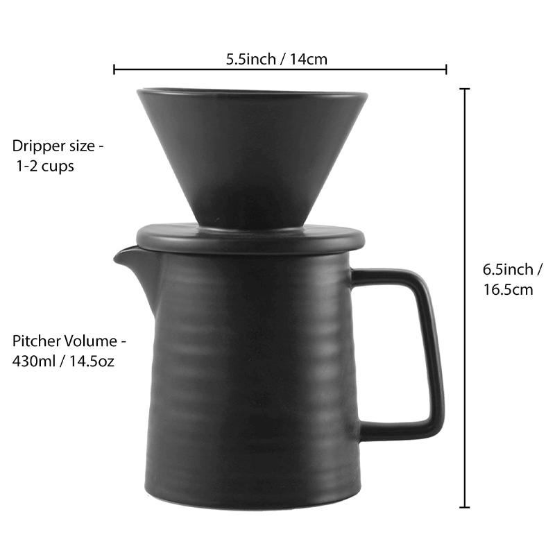 1-2 Cups Ceramic Coffee Dripper Pour Over Coffee Maker Set for V60 Coffee Filter Hand Brew Espresso Pot Coffeeware Teaware