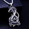 Viking Dragon Pattern Stainless Steel Necklace Bold Retro Fashion Jewelry