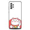 Cartoon Lucky Cat Phone Case For Samsung S25,S24,S21,S22,S23,S30,Ultra,S20,Plus,Fe,Lite,Note,10,9,5G Black Cover