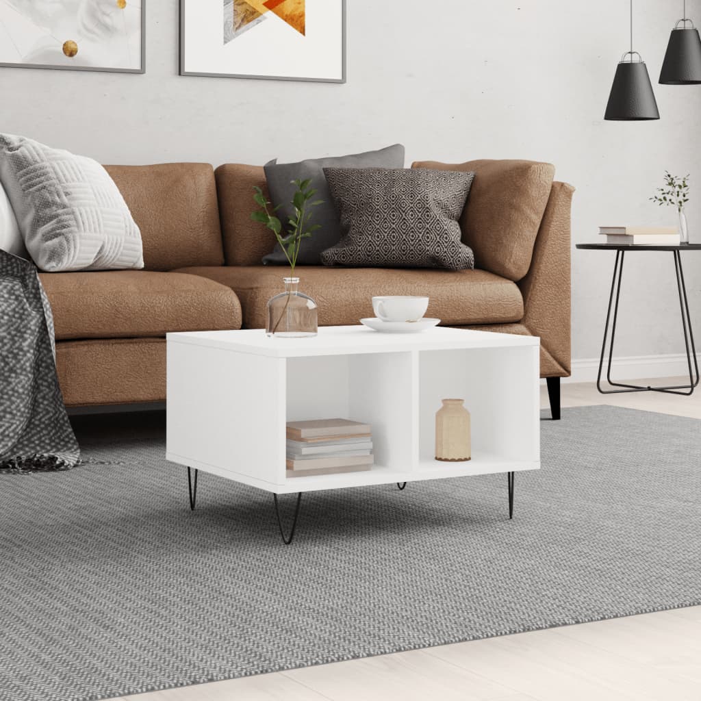 Coffee Table White 60x50x36.5 cm Particleboard