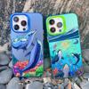 Summer Ocean Dolphin Print Phone Case For iPhone 16 15 13 12 11 Pro Max 16 14 Plus Pro Max 13 Mini Shockproof Bumper Laser Cover