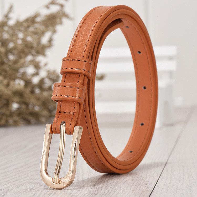 Women's Thin Leather Belt - Korean Style Decorative Waist Chain for Dresses and Pants
