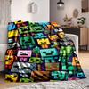1Pc Minecraft Characters Collage Blanket Soft And Comfortable Casual Warm Camping Travel Christmas Halloween Xmas Gift M928424