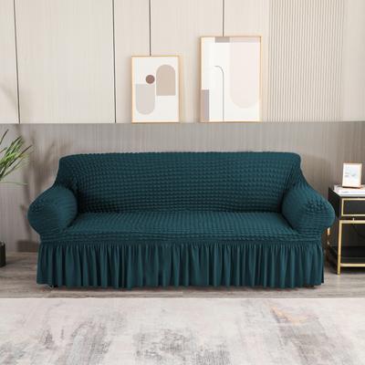 Four Seasons Universal Elastic All-inclusive Solid Color Seersucker Sofa Cover Universal Anti-dust Anti-cat Scratch