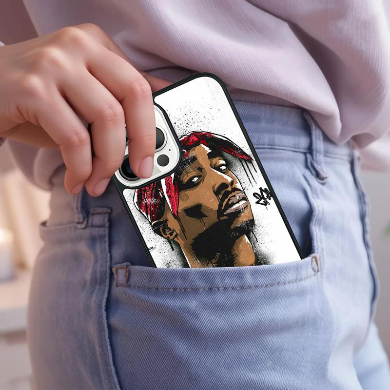 Rapper 2pac Singer Tupac Soft Phone Case For iPhone 17 Air 15 16e 14 13 Pro Max Coque 12 11 Pro Max PLUS Cover
