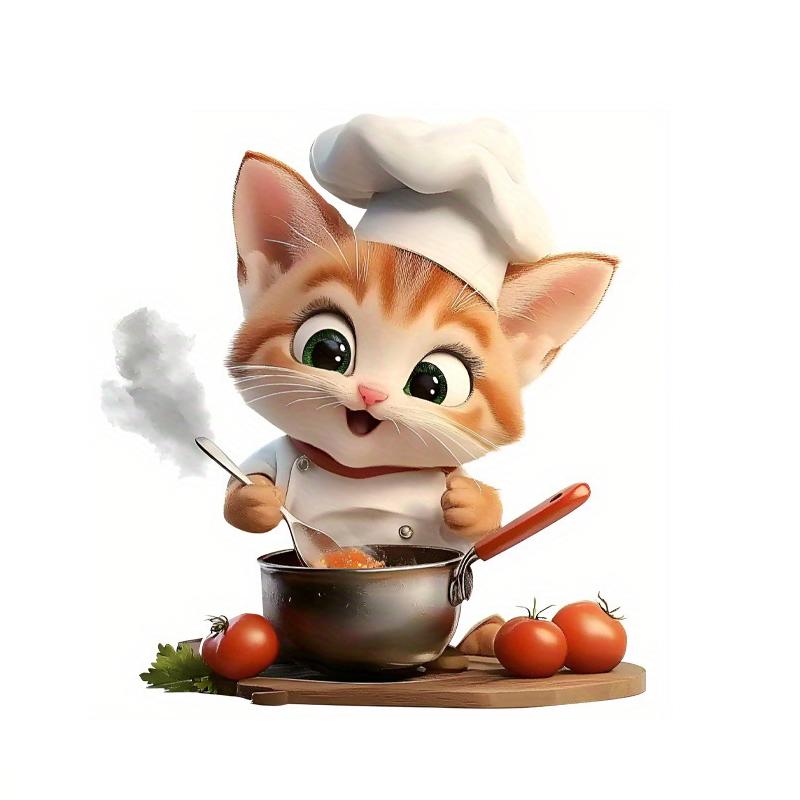 Süße Giraffe & Katze & Glückliches Nilpferd Koch Wandaufkleber - Charmantes Tier Kühlschrankaufkleber für Wohn- & Esszimmerdekor Aufkleber S481