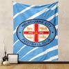 Melbourne City Football Club Logo Blue White Red Cross Patterned Tapestry for Bedroom and Living Room Home Decor Sofas