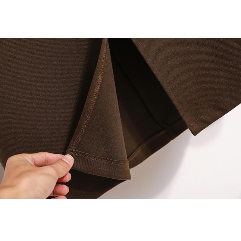 DIMANAF 2024 Fuste Femei Dimensiune Plus Toamna Iarna Gros Elastic Oversize A-Line Moda Fusta Despicata Fusta Lunga Fusta Plisata Eleganta