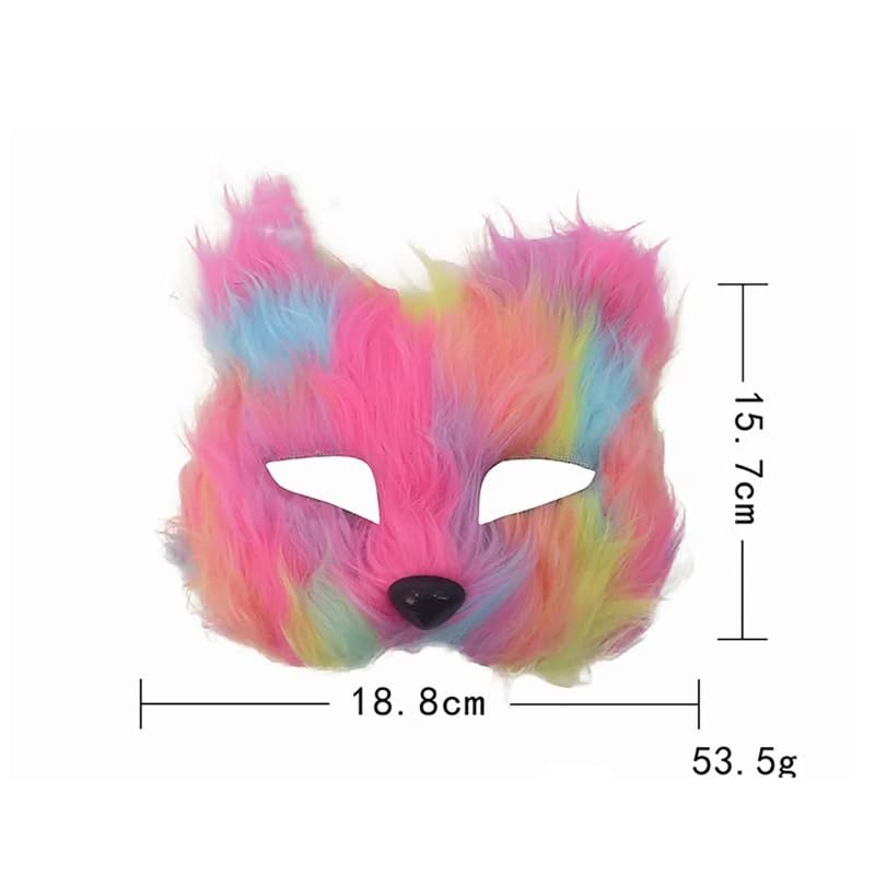 [LKHGCT] Halloween Cosplay Fox Mask, Half Face, Party Fox Mask, School Festival, Ball Costume Prop (Multicolor)
