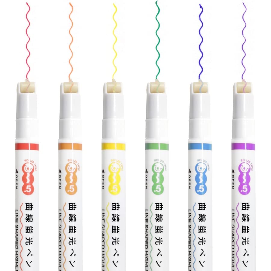 

Roller Stamp Set Easily Draw Wavy Lines with These Color Pens [C-JETANK] Pen, Water-Based, 6-Color (Blue/Purple/Pink/Orange/Yellow/Green) - зелёный