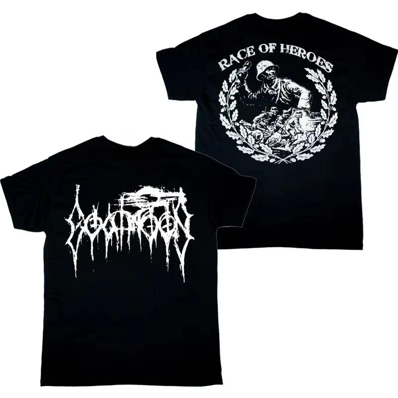 Goatmoon Koszulka Race of Heroes Czarna Streetwear Codzienna Męska Damska Odzież Klasyczna Koszulka Top Harajuku