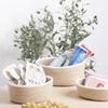 3Pcs Round Braided Linen Baskets Handwoven Linen Rope Organization Baskets Portable Round Storage Container