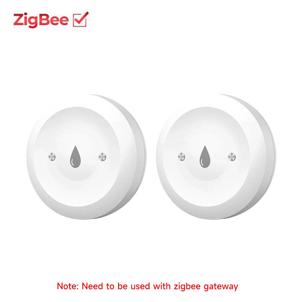 Tuya ZigBee Smart Water Leak Sensor Flood Leakage Sensor Alarm APP Remote Monitoring Flood Overflow for Kitchen Bathroom