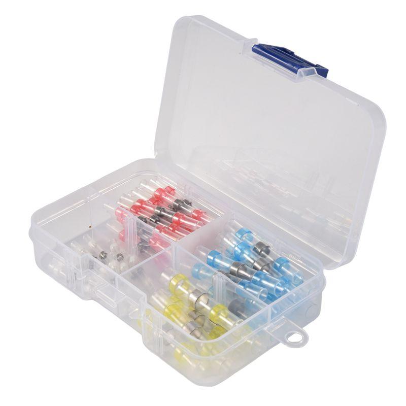ABWR-50Pcs Connector Heat Shrink Sordering Terminals Waterproof Solder Sleeve Tube Wire Insulated Butt Connectors Diy Electronic