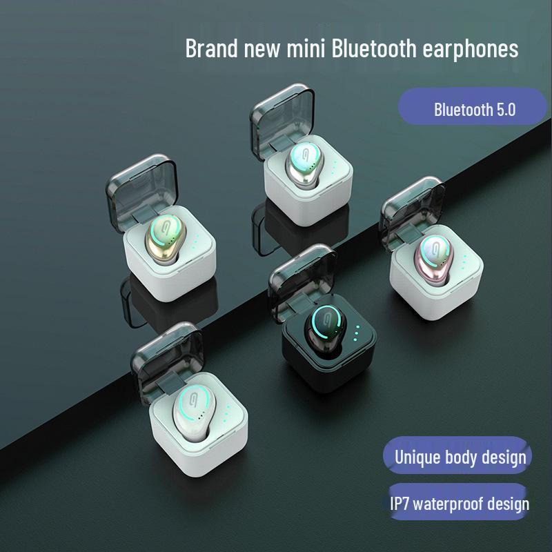 Einzelohrbügel Bluetooth 5.0 Sport-Kopfhörer mit Ladecase (Mono-In-Ear)