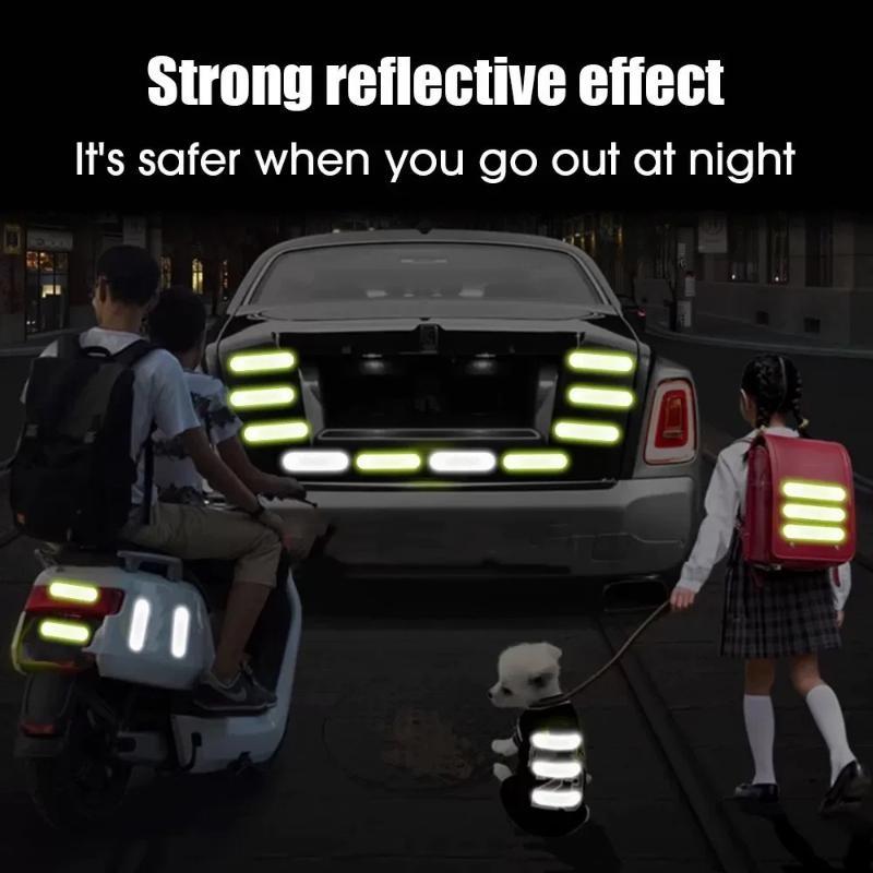 Helmet Reflective Stickers 10Pcs High Visibility Self Adhesive for Motorcycle Cycling Daily Riding Use