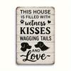 Pc Dog House Sign  Humorous  Heartwarming Quote This House Is Filled with Wetness Kisses Wagging Tails  Love