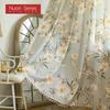 1 BUC Seria Nuan Stil Câmpie Franceză Perdele cu Imprimeu Floral și Margine cu Ciucuri Semi-Transparente pentru Dormitor Sufragerie Fereastră Decor Acasă